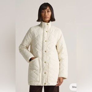 Quince Featherless Quilted Long Puffer Jacket - Cream